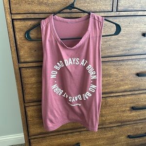 “No bad days at burn” workout tank